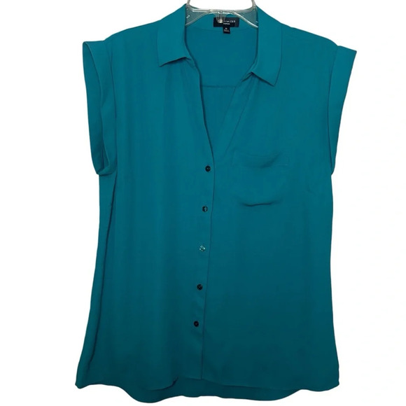 The Limited cap sleeve button up shirt Ashton teal six medium - Picture 5 of 10